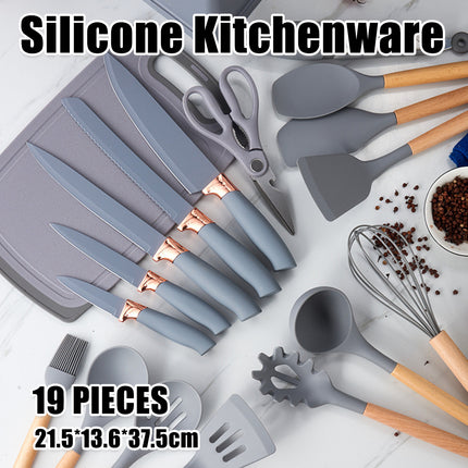19pcs Silicone Kitchenware Cooking Tools Utensils Set For Home Kitchen Baking