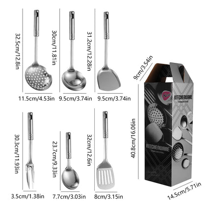 Stainless Steel Thickened 7PCS Kitchen Utensils Set Heat Resistant Cooking Tools