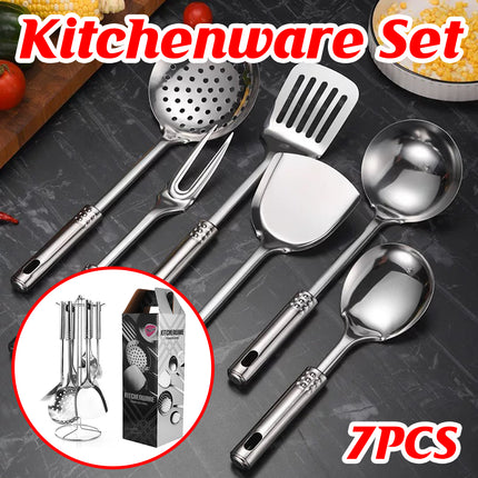 Stainless Steel Thickened 7PCS Kitchen Utensils Set Heat Resistant Cooking Tools