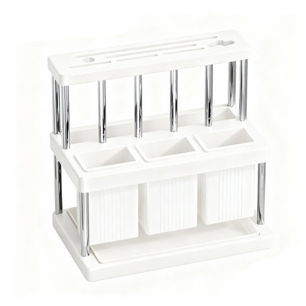 Multi-Functional Kitchen Countertop Knife Block Holder with Removable Drain Tray