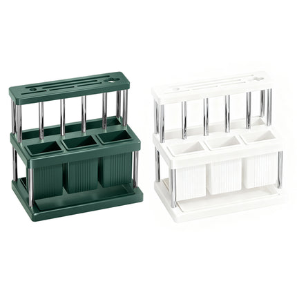 Multi-Functional Kitchen Countertop Knife Block Holder with Removable Drain Tray