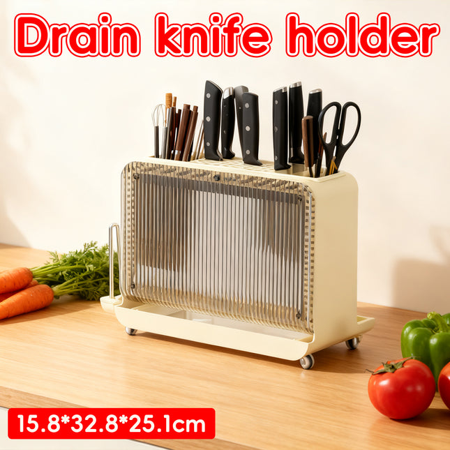 Drain Knife Holder for Kitchen Knives Storage Large Capacity Durable Sturdy
