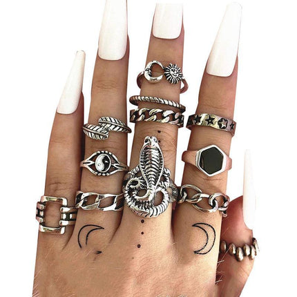 Vintage Boho Knuckle Ring Set 11-15PCS Punk Midi Finger Rings Jewelry Gift - Aimall