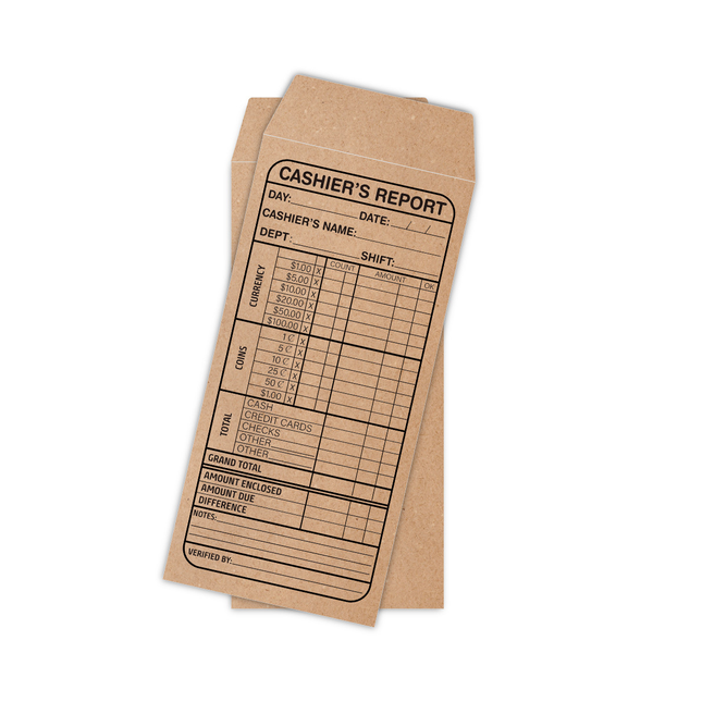 50pcs Cash Detail Envelopes Cashier Report Envelope For Small Business Retailers