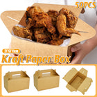 50PCS Fried Chicken Box Kraft Paper Takeaway Packaging Portable Food Container