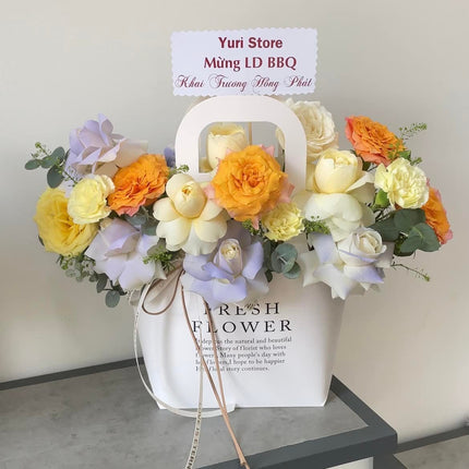 10PCS Handheld Kraft Paper Flower Bags for Bouquet Gift Wrapping