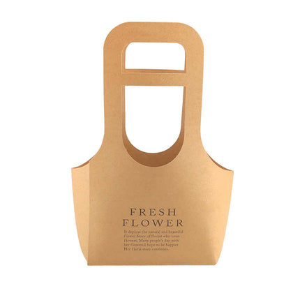 10PCS Handheld Kraft Paper Flower Gift Bags Natural Finish for Bouquets