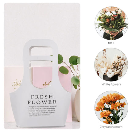 10PCS Handheld Kraft Paper Flower Bags for Bouquet Gift Wrapping