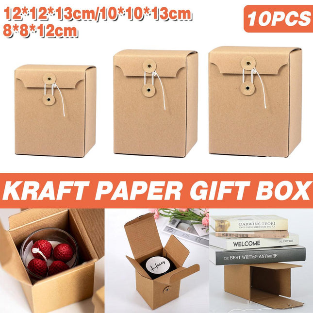 10PCS Kraft Paper Box Corrugated Packaging Box Gift Storage Transport Carton