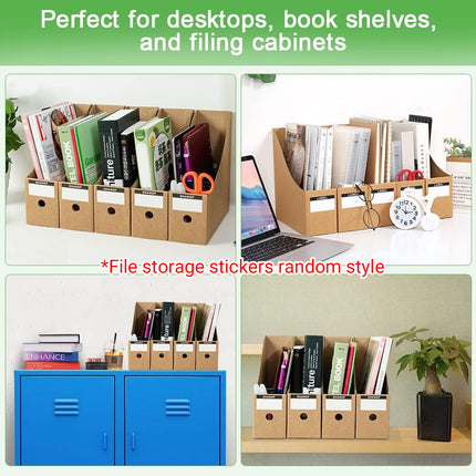 Kraft Paper Desktop Book File Storage Box Durable Sturdy Foldable Space Saving
