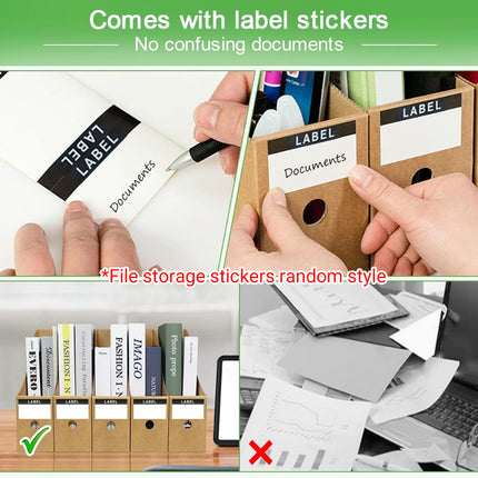 Kraft Paper Desktop Book File Storage Box Durable Sturdy Foldable Space Saving