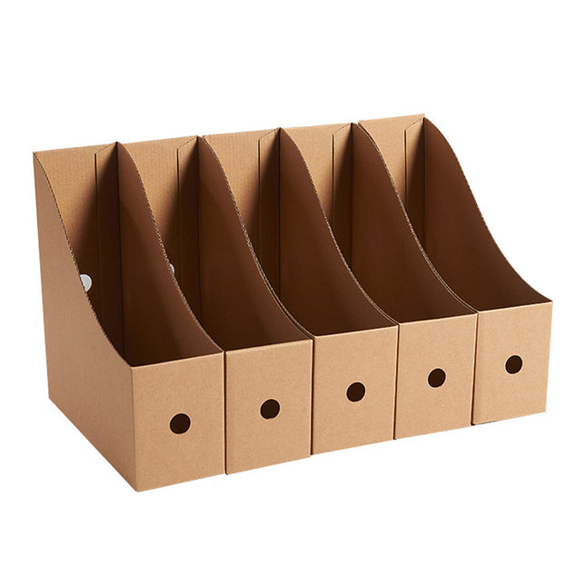 Kraft Paper Desktop Book File Storage Box Durable Sturdy Foldable Space Saving