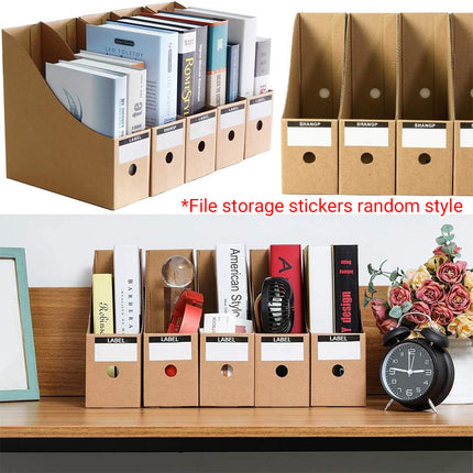 Kraft Paper Desktop Book File Storage Box Durable Sturdy Foldable Space Saving