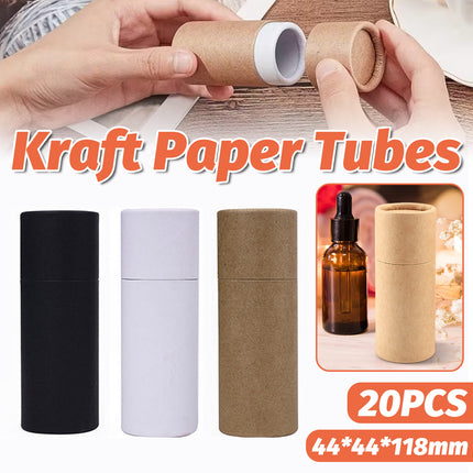 20PCS Kraft Paper Cylinder Gift Boxes Round Cardboard Tubes with Lids