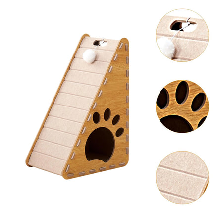 Triangle Cat Scratch Board Felt Claw Pad Vertical Nest Durable All Season Use