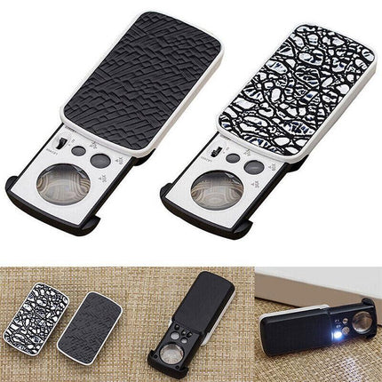 30X 60X 90X Jewellers Loupe Led Magnifier Loop Side Light Magnifying Glass Lens - Aimall