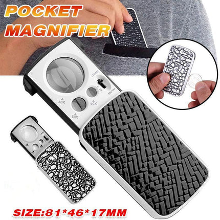 30X 60X 90X Jewellers Loupe Led Magnifier Loop Side Light Magnifying Glass Lens - Aimall