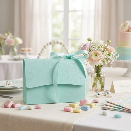 20pcs Pearl Handle Gift Box Set Wedding Favour Candy Box Party Packaging