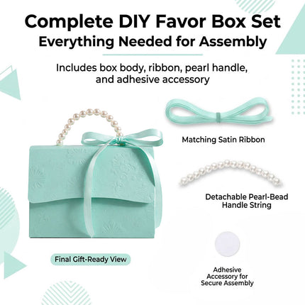 20pcs Pearl Handle Gift Box Set Wedding Favour Candy Box Party Packaging