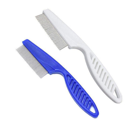 1Pc Large Fine Toothed Flea Flee Metal Nit Head Hair Lice Comb With Handle - Aimall