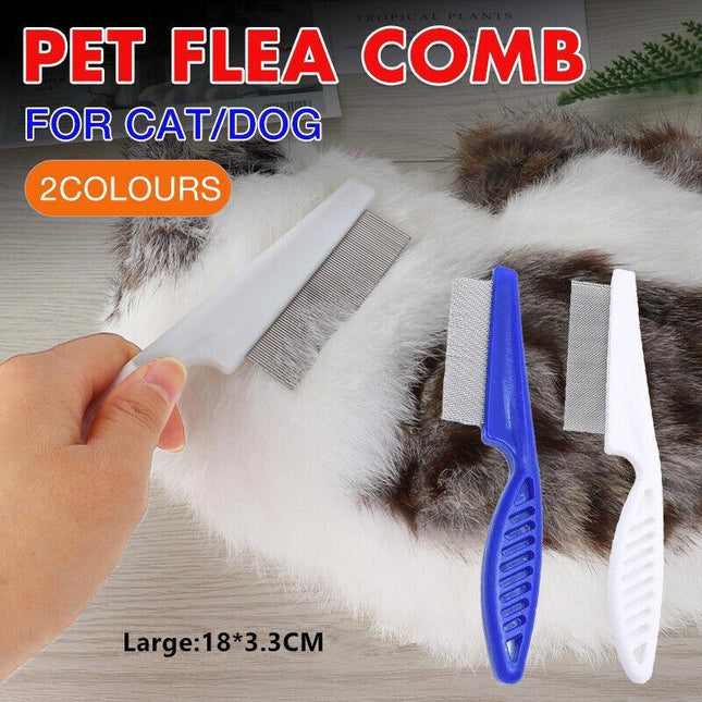 1Pc Large Fine Toothed Flea Flee Metal Nit Head Hair Lice Comb With Handle - Aimall