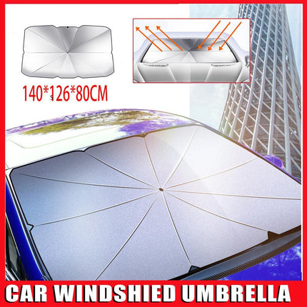 Foldable Car Windshield Sunshade Front Window Cover Visor Sun Shade Umbrella - L - Aimall