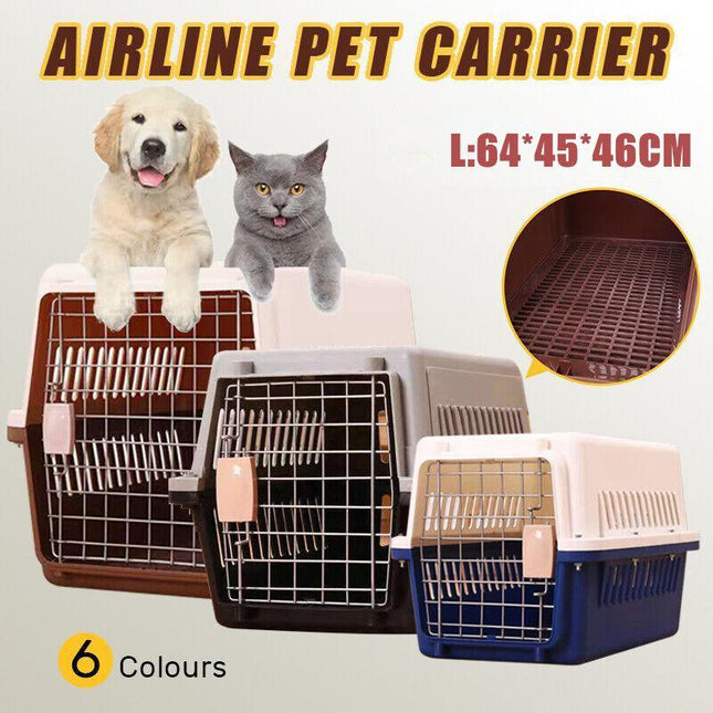 L Size Dog Cat Rabbit Portable Tote Crate Pet Carrier Kennel Travel Airline Carry Bag - Aimall
