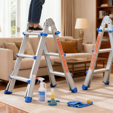 Folding Ladder 3 Step Aluminum Alloy Durable Ladder for Home Kitchen Garage Use