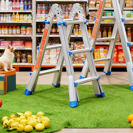 Folding Ladder 3 Step Aluminum Alloy Durable Ladder for Home Kitchen Garage Use