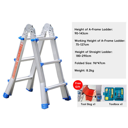 Folding Ladder 3 Step Aluminum Alloy Durable Ladder for Home Kitchen Garage Use