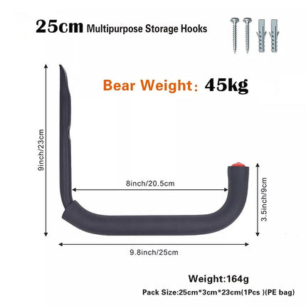 8PCS Heavy Duty Garage Multi Purpose Storage Hooks Utility Organizer Hooks