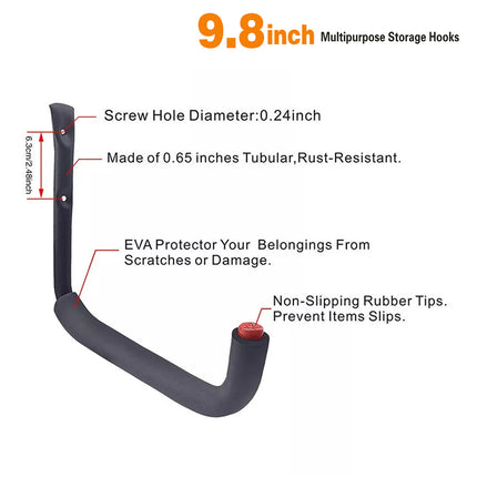 8PCS Heavy Duty Garage Multi Purpose Storage Hooks Utility Organizer Hooks