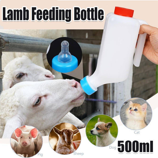 500ml Livestock Nursing Bottle with Handle and Nipple