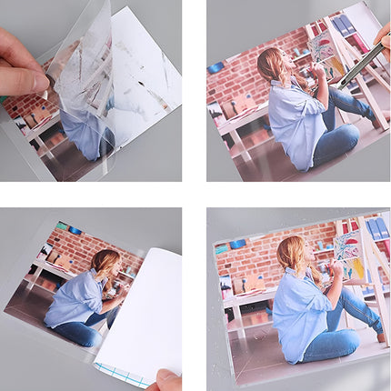 50PCS Thickened Transparent Self Adhesive Cold Laminating Film Paper Protection