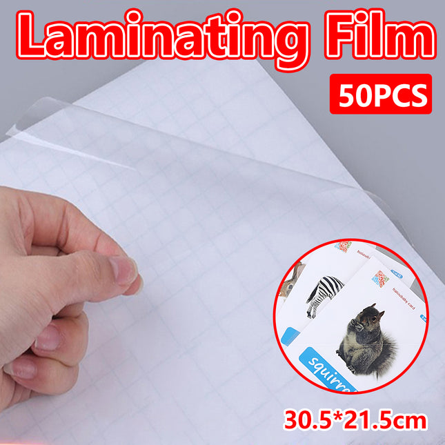 50PCS Thickened Transparent Self Adhesive Cold Laminating Film Paper Protection