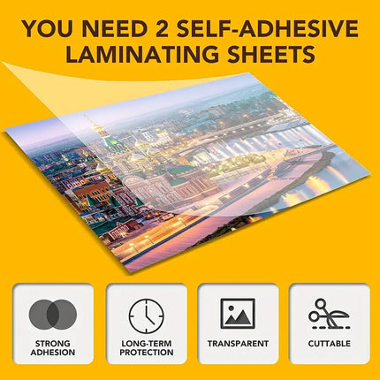 50PCS Thickened Transparent Self Adhesive Cold Laminating Film Paper Protection