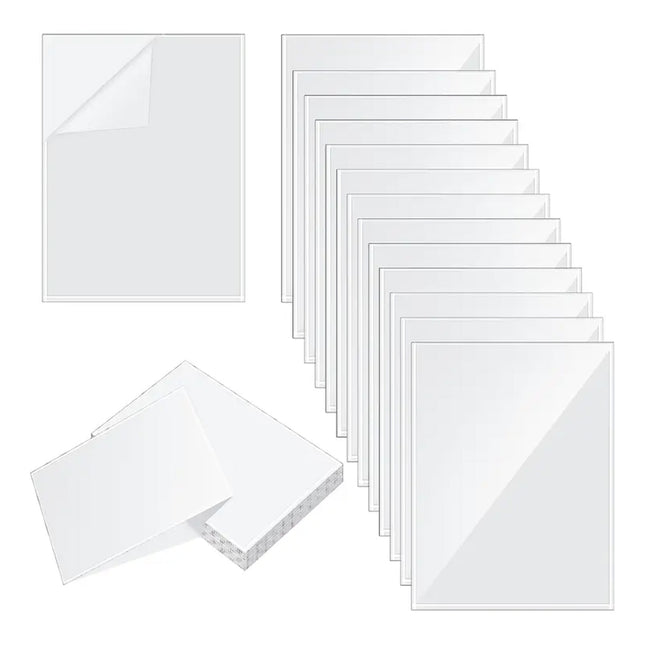 50PCS Thickened Transparent Self Adhesive Cold Laminating Film Paper Protection
