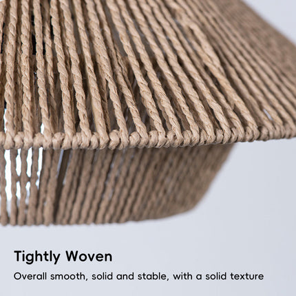 Hand Woven Paper Rope Pendant Lampshade Boho Rattan Style