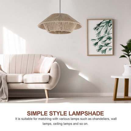 Hand Woven Paper Rope Pendant Lampshade Boho Rattan Style