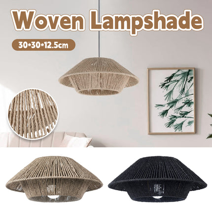 Hand Woven Paper Rope Pendant Lampshade Boho Rattan Style