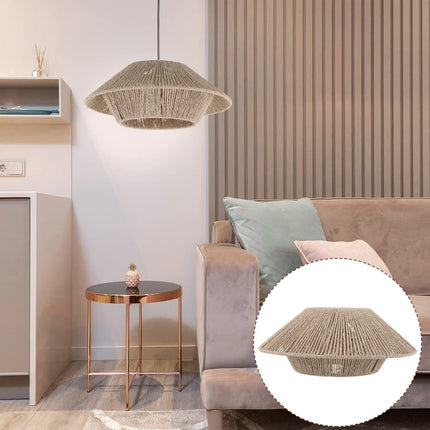 Hand Woven Paper Rope Pendant Lampshade Boho Rattan Style