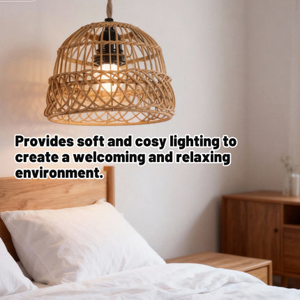 Vintage Woven Pendant Lampshade 21cm Rattan Dining Light Shade