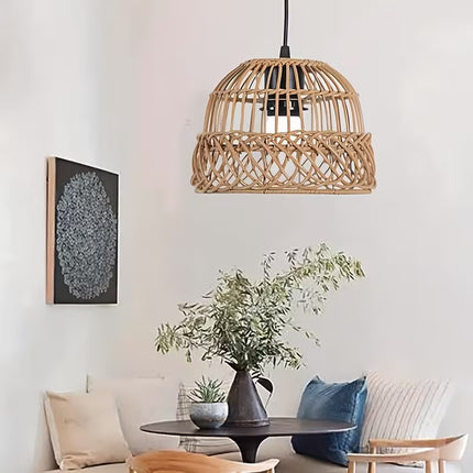 Vintage Woven Pendant Lampshade 21cm Rattan Dining Light Shade