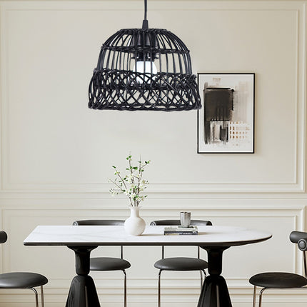 Vintage Woven Pendant Lampshade 21cm Rattan Dining Light Shade