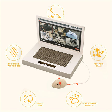 Colourful Laptop Cat Scratching Board Interactive Cat Toys for Play Claw Care