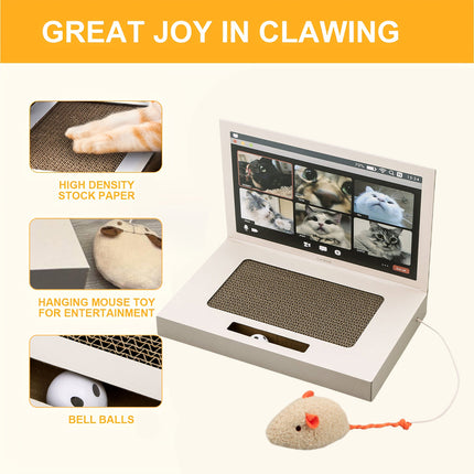 Colourful Laptop Cat Scratching Board Interactive Cat Toys for Play Claw Care
