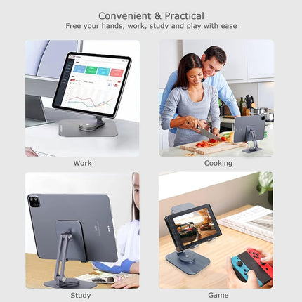 Foldable Tablet Stand Holder 360-Degree Rotation for 4-13in Phone Tablet Use