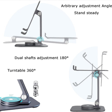 Foldable Tablet Stand Holder 360-Degree Rotation for 4-13in Phone Tablet Use
