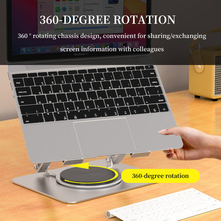 360 Rotating Laptop Stand Adjustable 4.5-31cm Carbon Steel Foldable for Travel