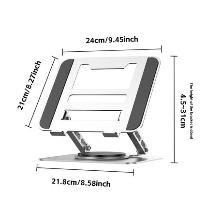 360 Rotating Laptop Stand Adjustable 4.5-31cm Carbon Steel Foldable for Travel